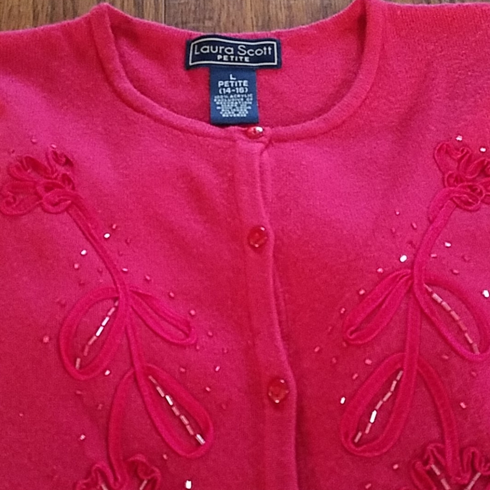Laura Scott petite cherry red sweater *